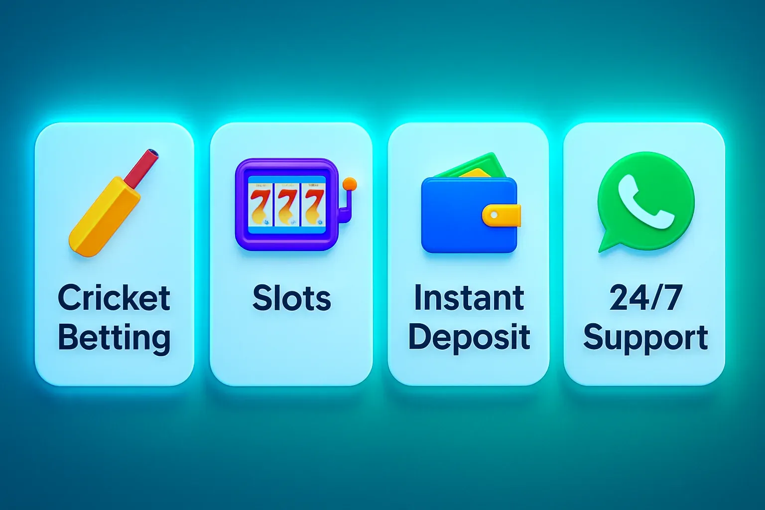 Four mobile app feature cards on bright lime green background